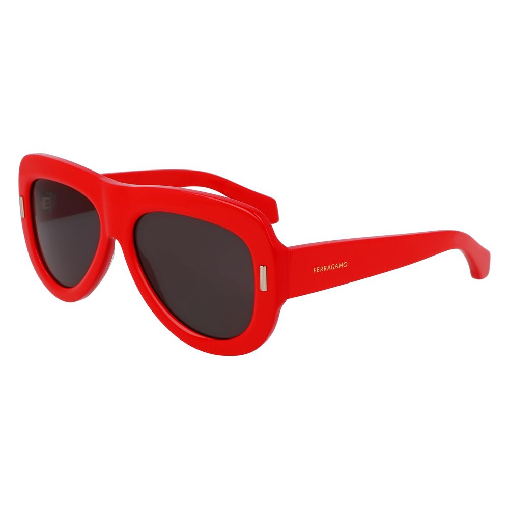 Ferragamo Women’s Sunglasses – Red Acetate Frame, 57mm Lenses