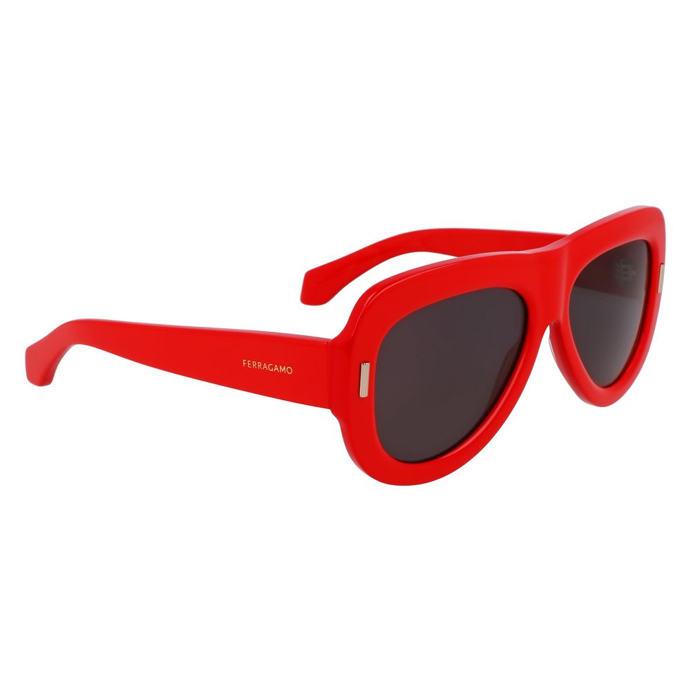 Ferragamo Women’s Sunglasses – Red Acetate Frame, 57mm Lenses