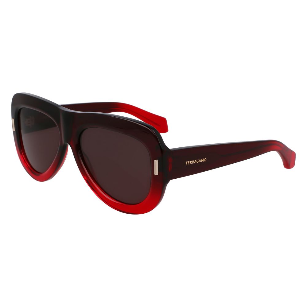 Ferragamo Women’s Sunglasses – Red Acetate Frame, Red Lenses