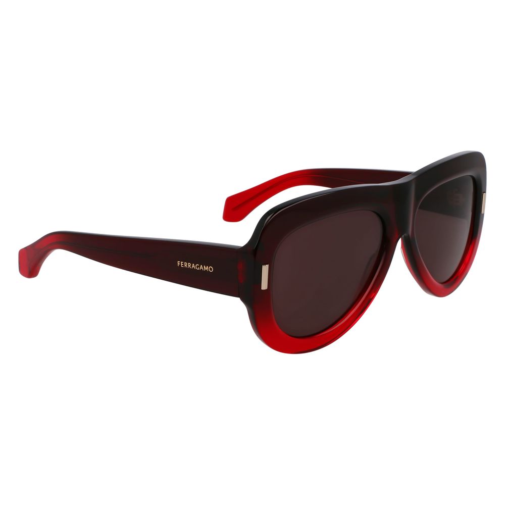 Ferragamo Women’s Sunglasses – Red Acetate Frame, Red Lenses