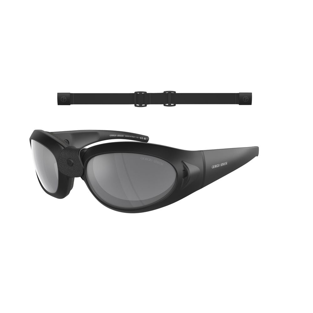 Giorgio Armani Unisex Sunglasses – Black Acetate Frame, Grey Lenses