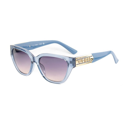 Guess Women’s Sunglasses – Blue Metal Frame, Purple Gradient Lenses
