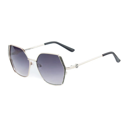 Guess Women’s Sunglasses – Grey Metal Frame, Blue Lenses