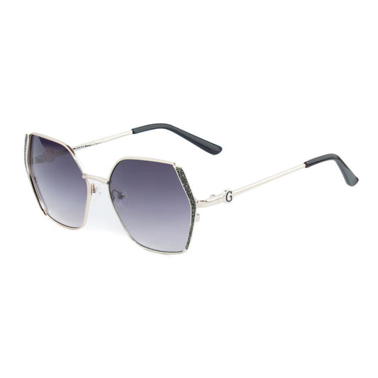 Guess Women’s Sunglasses – Grey Metal Frame, Blue Lenses