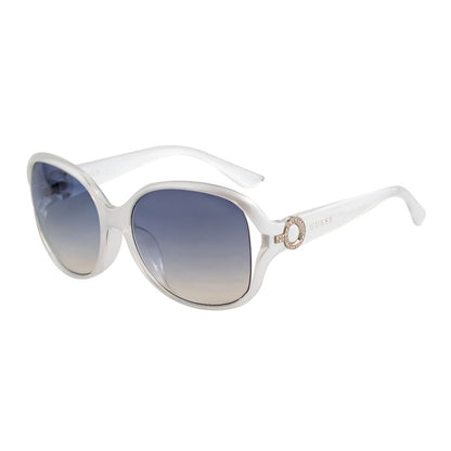 Guess Women’s Sunglasses – White Full-Rim Frame, Blue Lenses