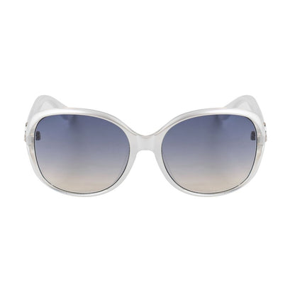 Guess Women’s Sunglasses – White Full-Rim Frame, Blue Lenses