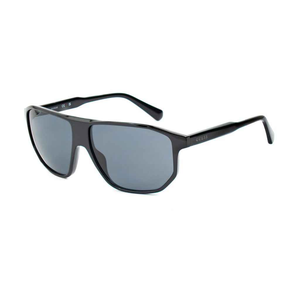 Guess Men’s Sunglasses – Black Injected Frame, Grey Lenses