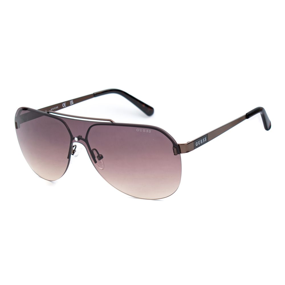 Guess Men’s Sunglasses – Brown Metal Frame, Degraded Lenses