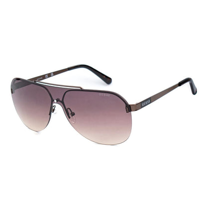Guess Men’s Sunglasses – Brown Metal Frame, Degraded Lenses