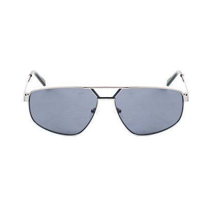 Guess Men’s Sunglasses – Grey Metal Frame, Blue Lenses
