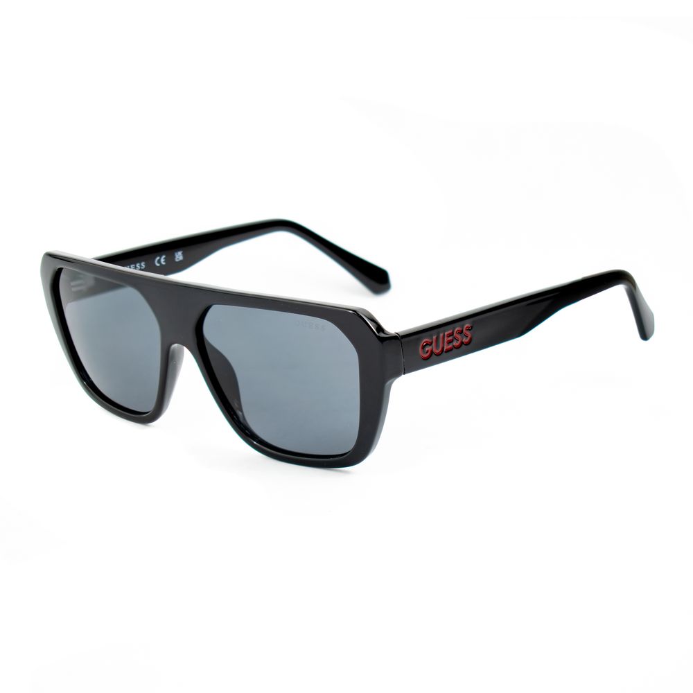 Guess Men’s Sunglasses – Black Injected Frame, Grey Lenses
