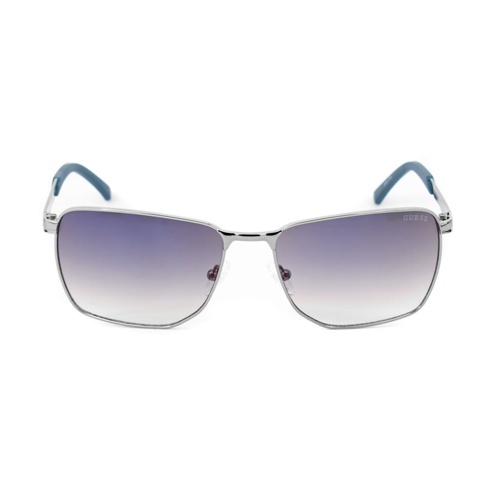 Guess Men’s Sunglasses – Grey Metal Frame, Multicoloured Gradient Lenses