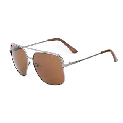 Guess Men’s Sunglasses – Grey Metal Frame, Brown Lenses