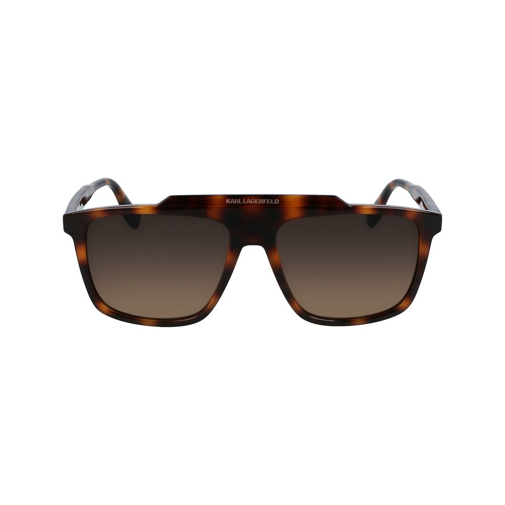Karl Lagerfeld Men’s Sunglasses – Brown Full-Rim Frame, Yellow Lenses