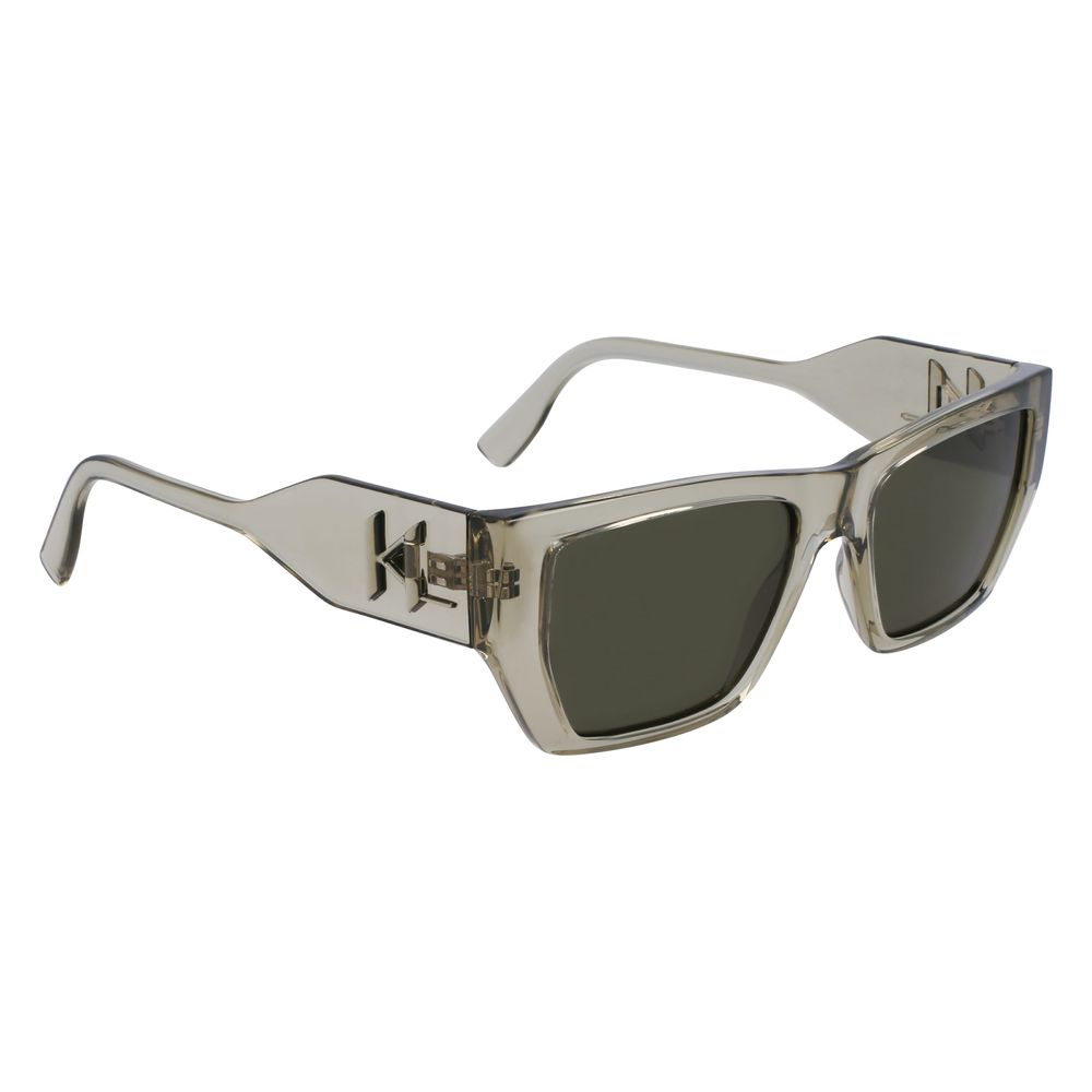Karl Lagerfeld Unisex Sunglasses – Brown Injected Frame, Beige Lenses