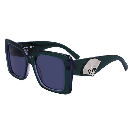Karl Lagerfeld Women’s Sunglasses – Purple Acetate Frame, Blue Lenses