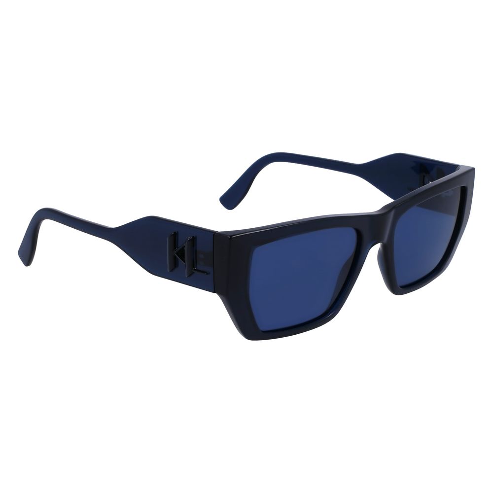 Karl Lagerfeld Unisex Sunglasses – Blue Injected Frame, Blue Lenses