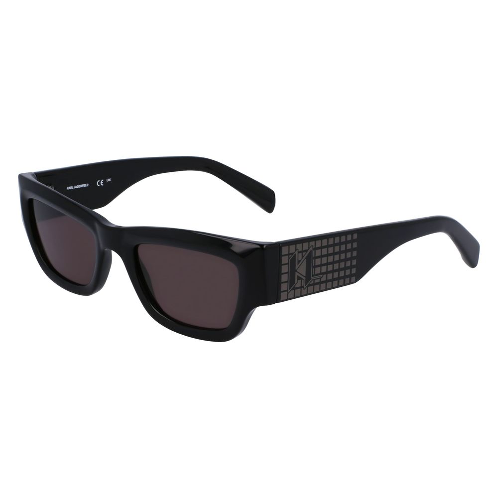 Karl Lagerfeld Women’s Sunglasses – Black Injected Frame, Black Lenses
