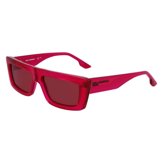 Karl Lagerfeld Unisex Sunglasses – Pink Full-Rim Frame, Purple Lenses
