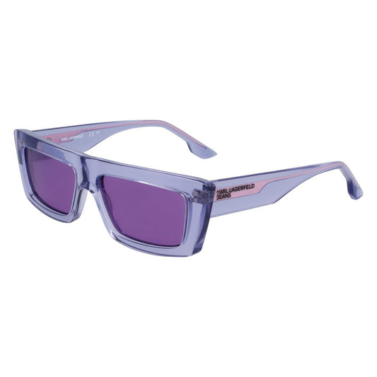 Karl Lagerfeld Unisex Sunglasses – Purple Injected Frame, Pink Lenses