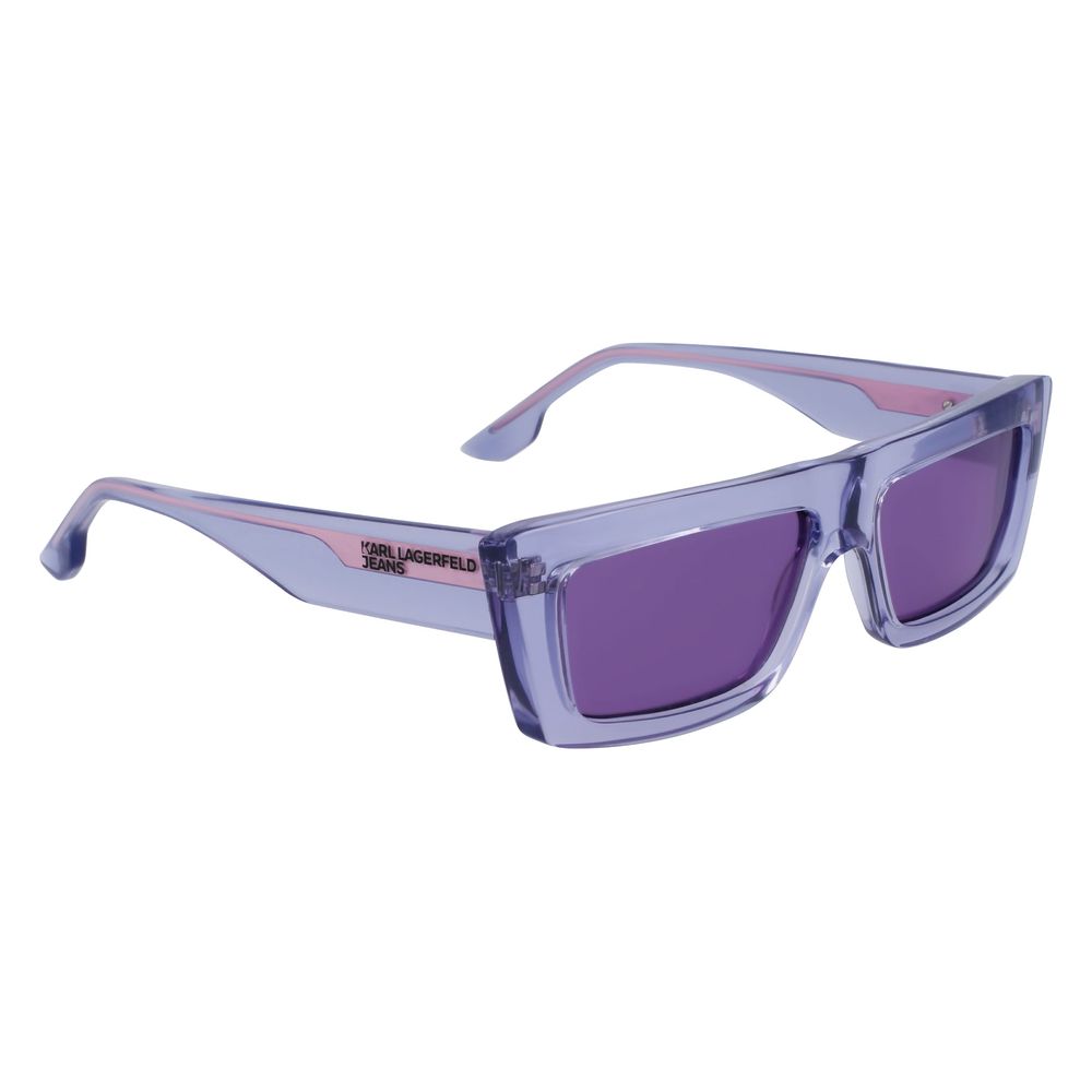 Karl Lagerfeld Unisex Sunglasses – Purple Injected Frame, Pink Lenses