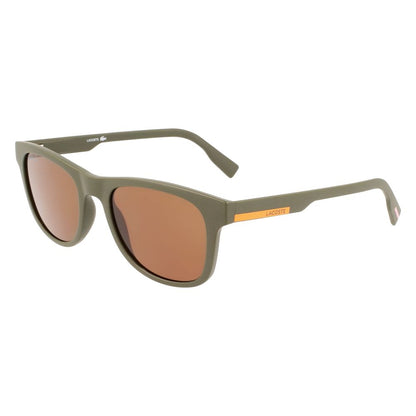 Lacoste Unisex Sunglasses – Brown Injected Frame, Green Lenses