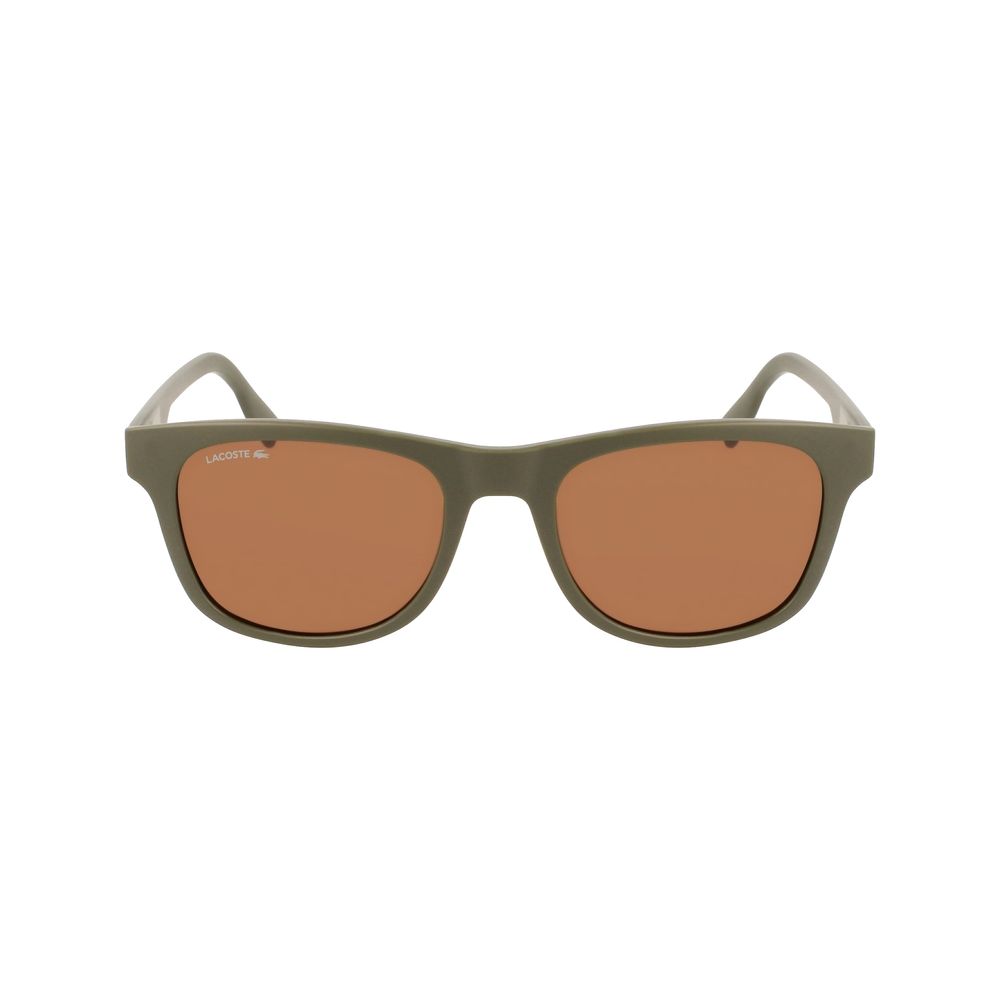 Lacoste Unisex Sunglasses – Brown Injected Frame, Green Lenses