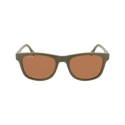 Lacoste Unisex Sunglasses – Brown Injected Frame, Green Lenses