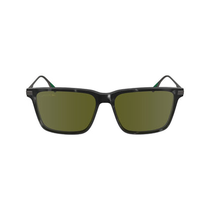 Lacoste Men’s Sunglasses – Grey Acetate Frame, Yellow Lenses