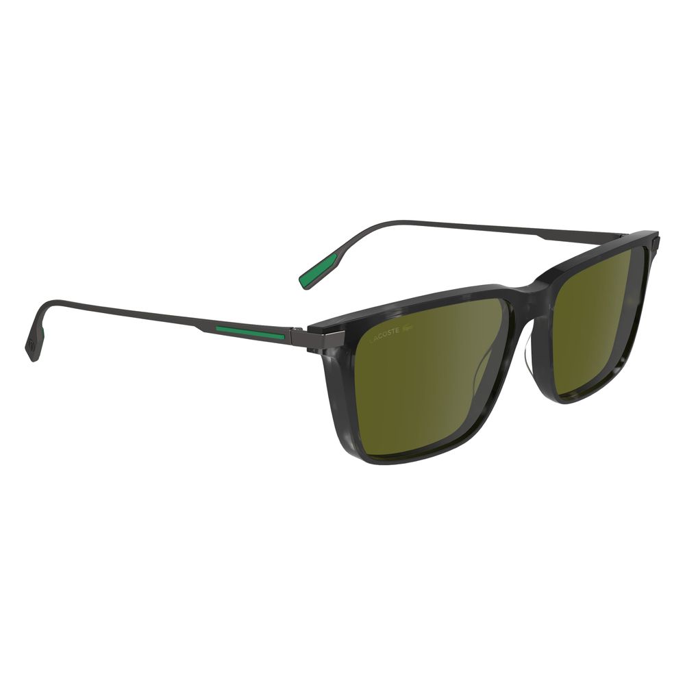 Lacoste Men’s Sunglasses – Grey Acetate Frame, Yellow Lenses