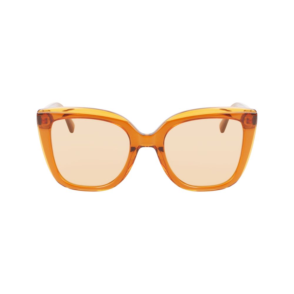 Longchamp Women’s Sunglasses – Orange Acetate Frame, Yellow Lenses