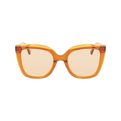 Longchamp Women’s Sunglasses – Orange Acetate Frame, Yellow Lenses