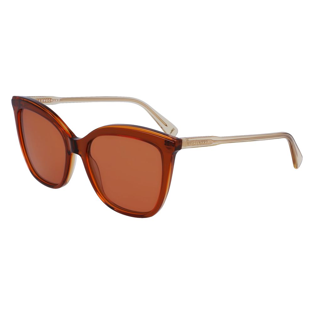 Longchamp Women’s Sunglasses – Yellow Acetate Frame, Brown Lenses