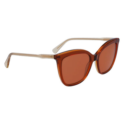 Longchamp Women’s Sunglasses – Yellow Acetate Frame, Brown Lenses