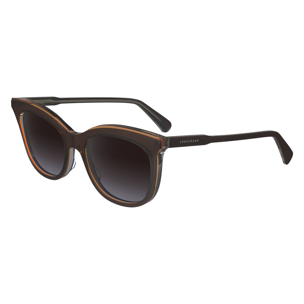 Longchamp Women’s Sunglasses – Brown Acetate Frame, 53mm Lenses
