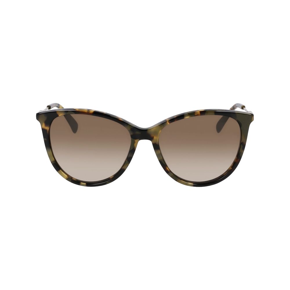 Longchamp Women’s Sunglasses – Brown Acetate Frame, Green Lenses