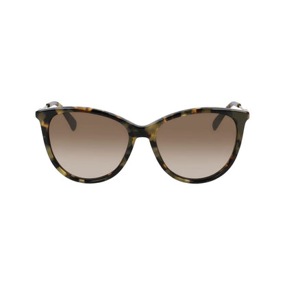 Longchamp Women’s Sunglasses – Brown Acetate Frame, Green Lenses
