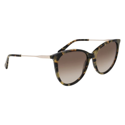 Longchamp Women’s Sunglasses – Brown Acetate Frame, Green Lenses