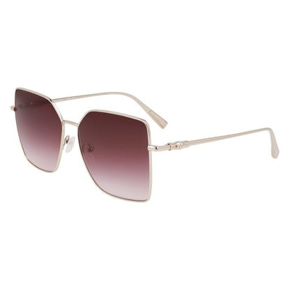 Longchamp Women’s Sunglasses – Gold Metal Frame, Yellow Lenses