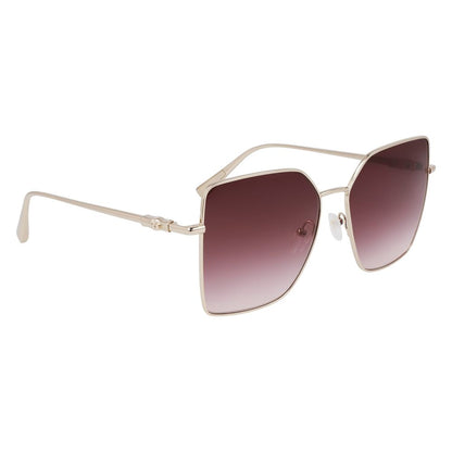 Longchamp Women’s Sunglasses – Gold Metal Frame, Yellow Lenses