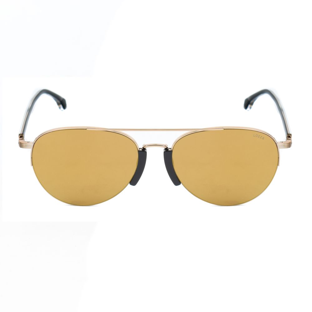 Lozza Gold Metal Sunglasses – Unisex Full-Rim Fashion Eyewear