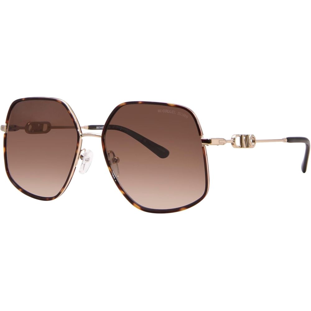 Michael Kors Women’s Sunglasses – Golden Metal Frame, Brown Lenses