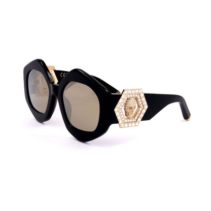 Philipp Plein Women’s Sunglasses – Golden Metal Frame, Mirrored Lenses