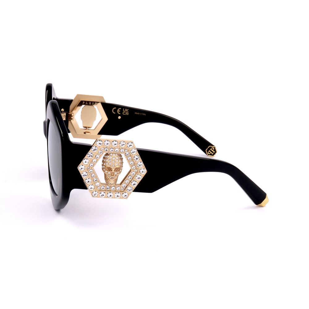 Philipp Plein Women’s Sunglasses – Golden Metal Frame, Mirrored Lenses