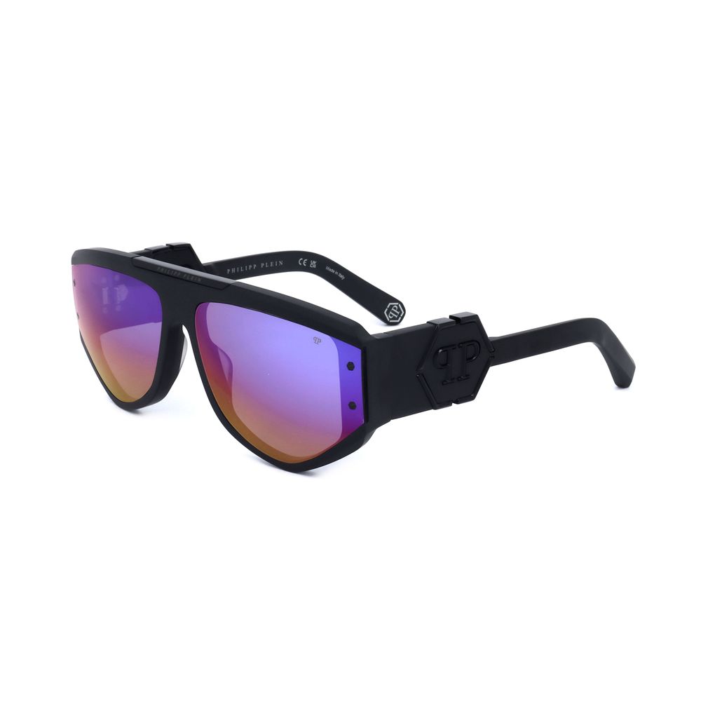 Philipp Plein Men’s Sunglasses – Black Acetate Frame, Purple Lenses