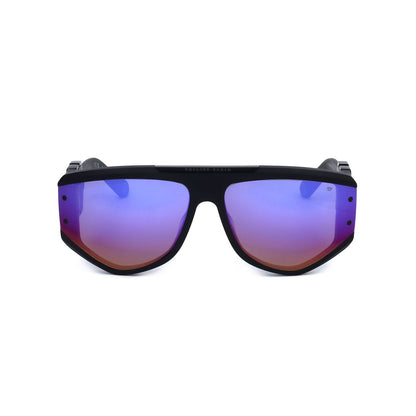 Philipp Plein Men’s Sunglasses – Black Acetate Frame, Purple Lenses