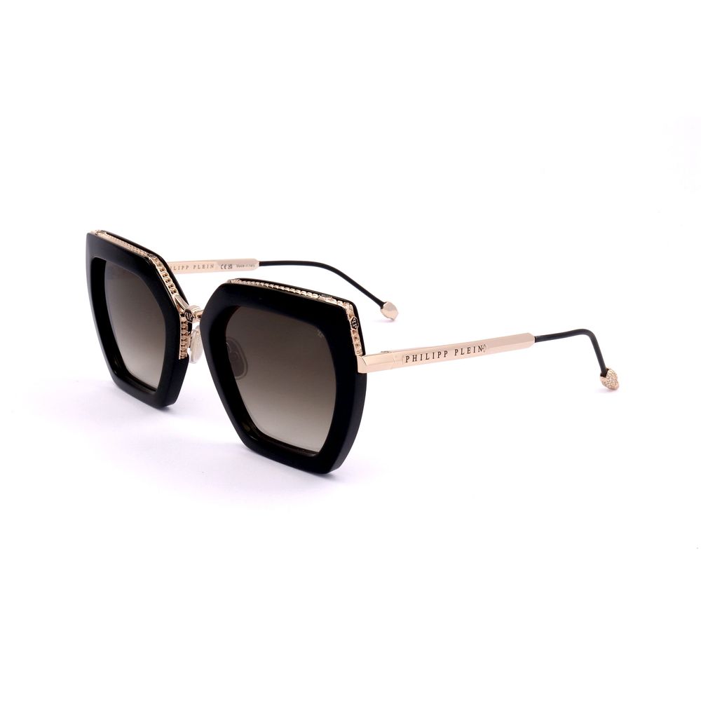 Philipp Plein Women’s Sunglasses – Black Metal Frame, Brown Lenses