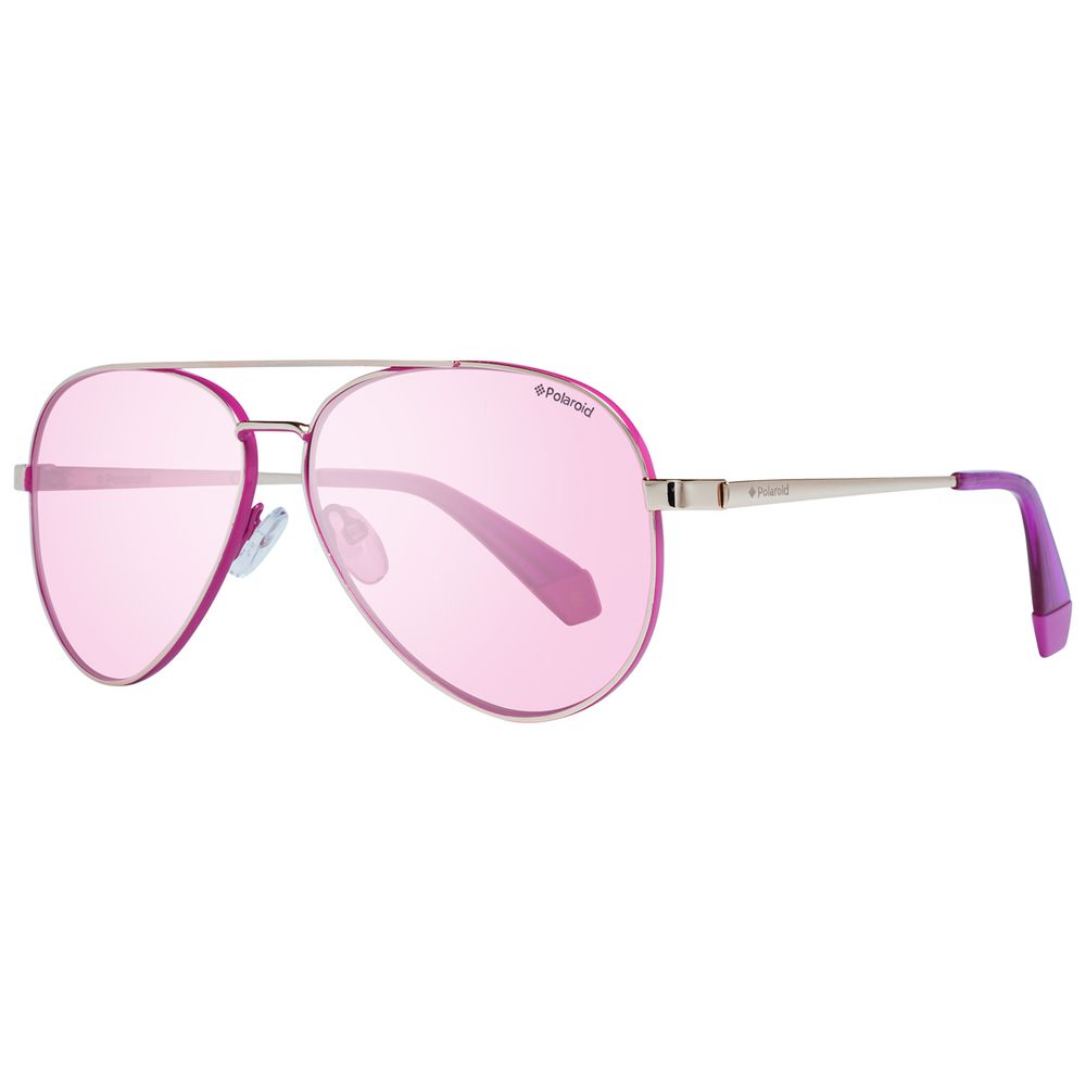 Polaroid Women’s Sunglasses – Grey Metal Frame, Pink Lenses