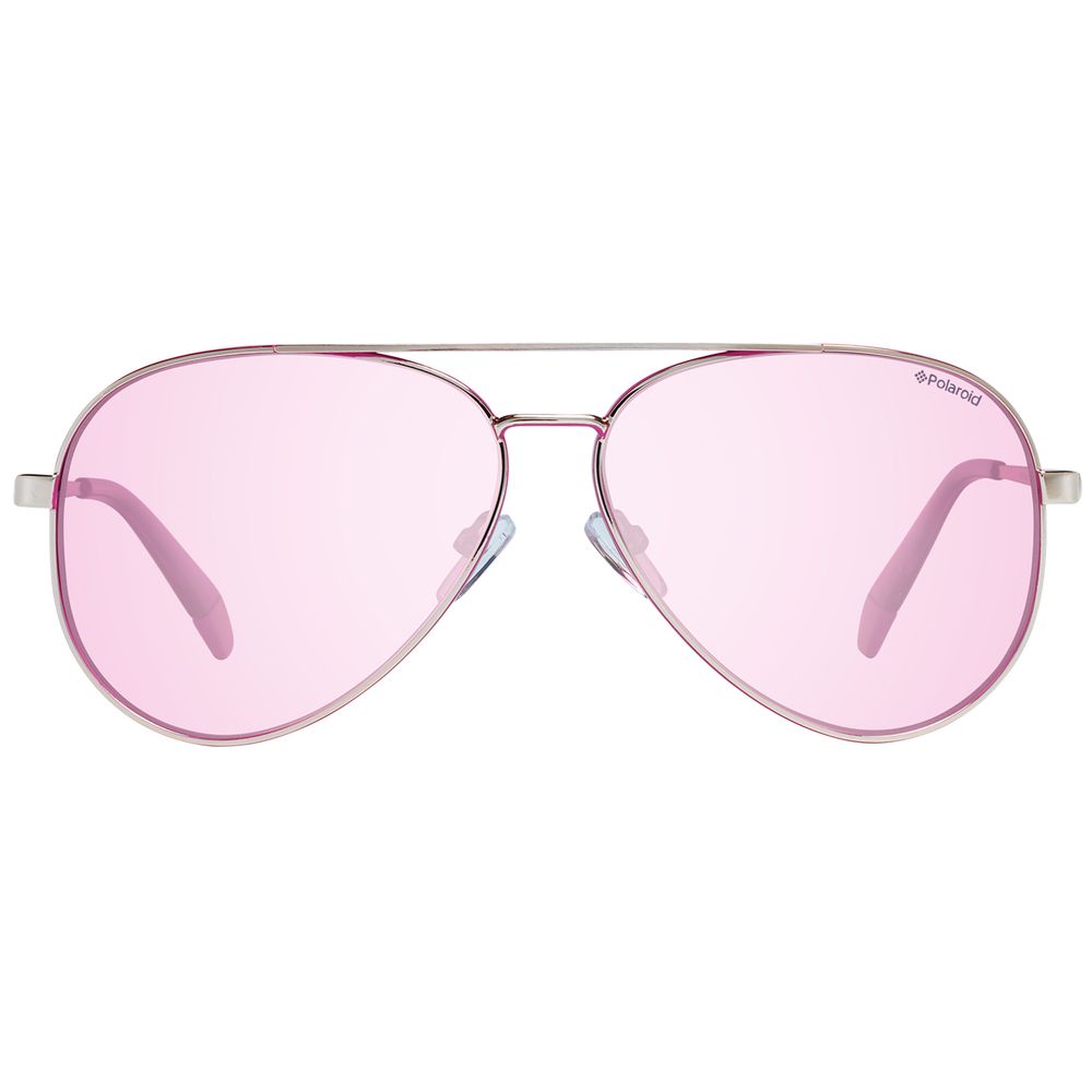 Polaroid Women’s Sunglasses – Grey Metal Frame, Pink Lenses