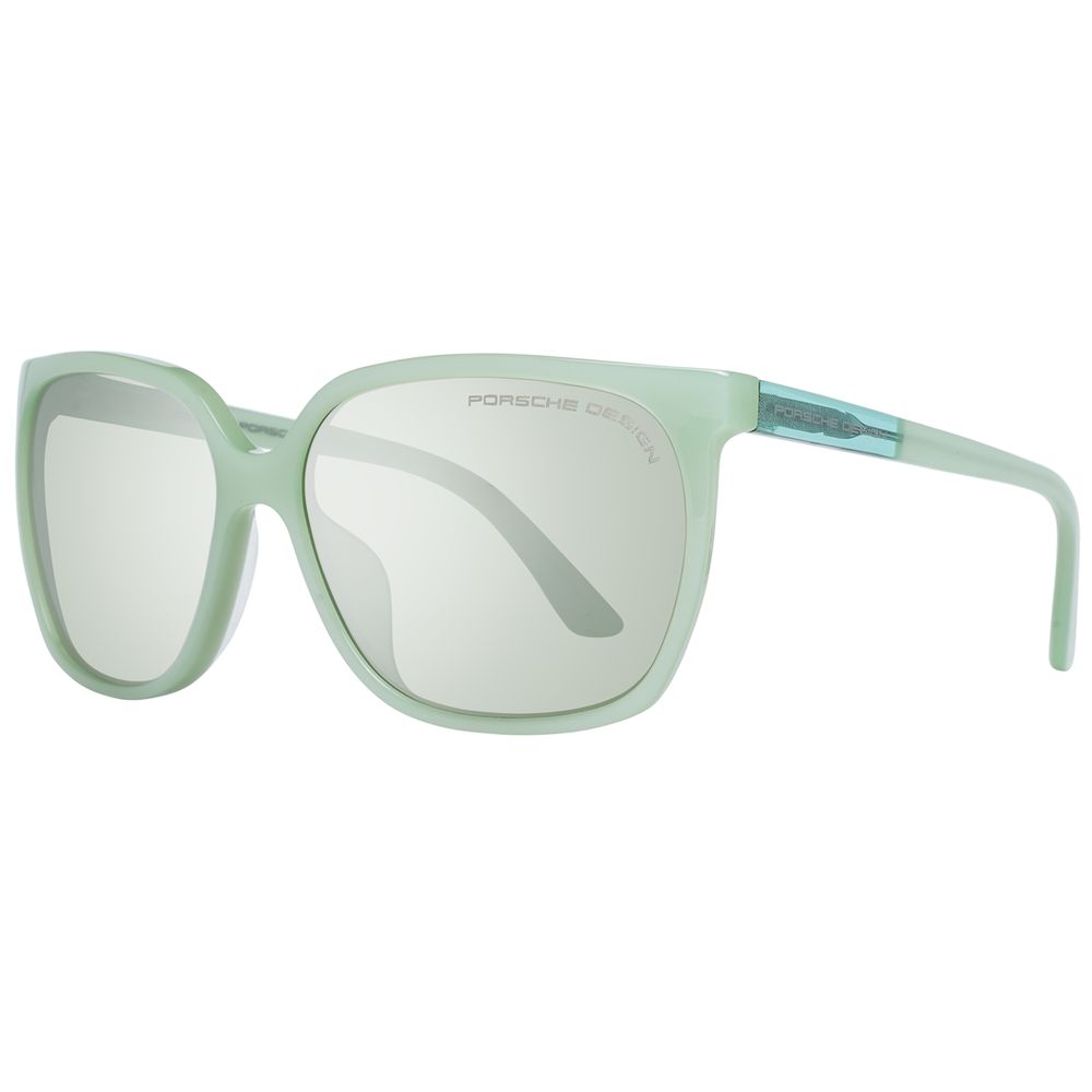Porsche Design Women’s Sunglasses – Green Acetate Frame, Mirrored Lenses